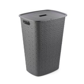 Curver kosz na bieliznę softex z pokrywką 56l antracyt 42x31,6x60cm