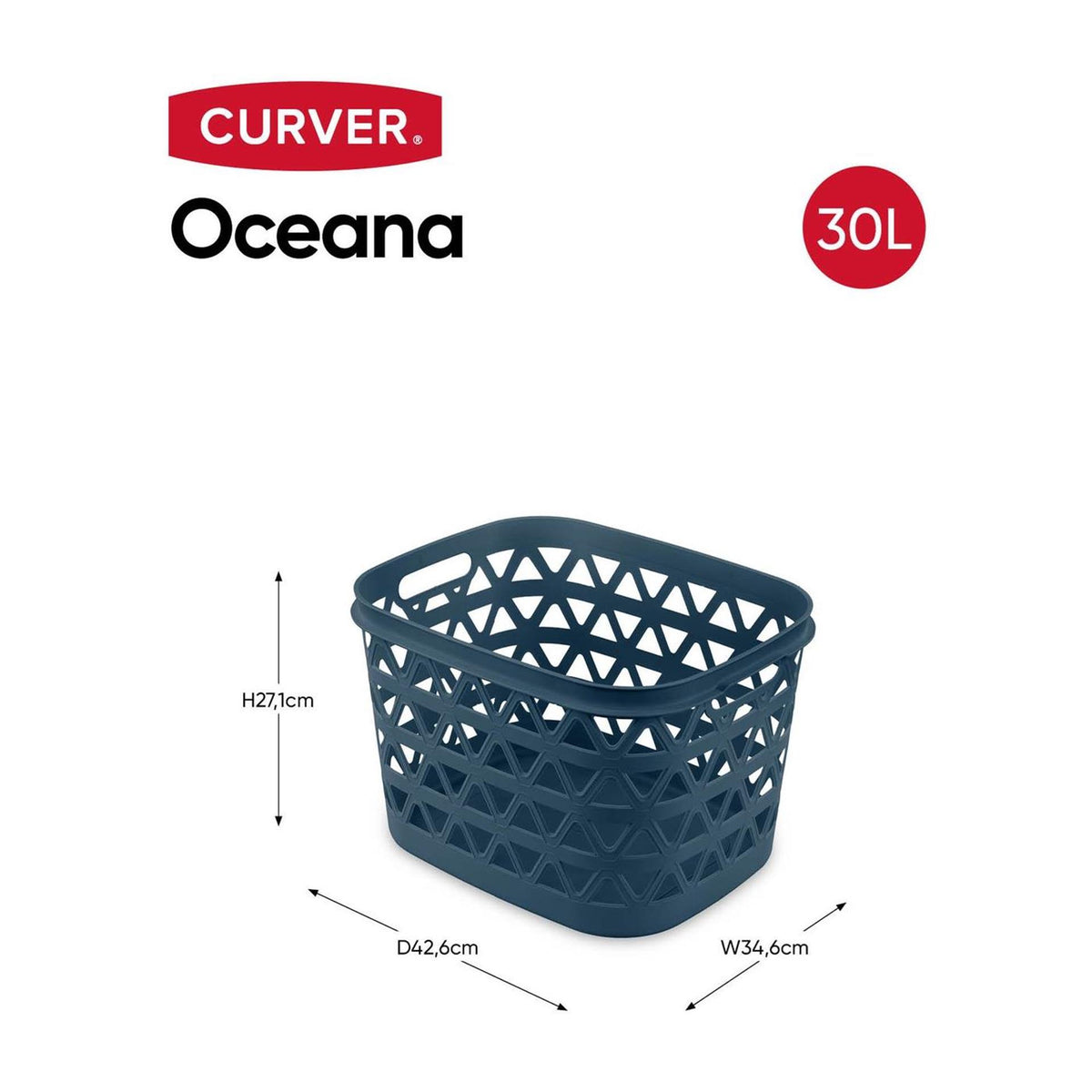 Curver oceana mini hip-kosz na pranie 30l 42x34x27cm