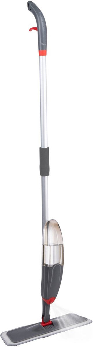 Mop Dirt Devil z funkcją spryskiwania - Mop obrotowy 360° - w komplecie. ściereczka do mopa - butelka wielokrotnego użytku 640ml - do użytku na mokro i na sucho - tworzywo sztuczne - szara