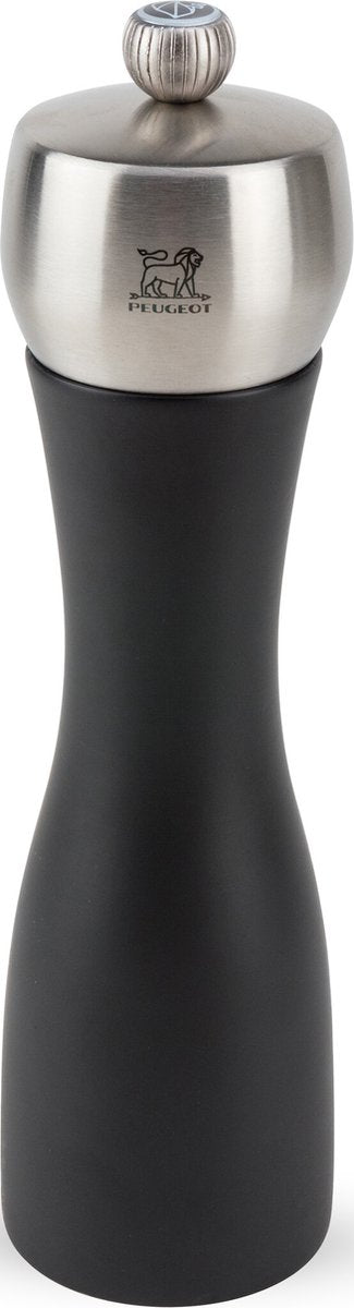 Młynek do soli Peugeot Fidji 20 cm - czarny mat - drewno bukowe