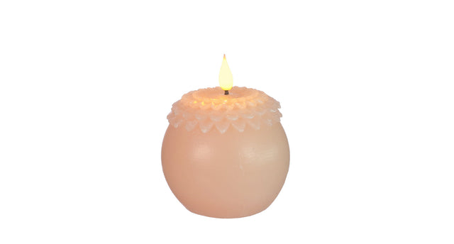 Led wax bloem parel ø9 h.12 cm wit roze met timer