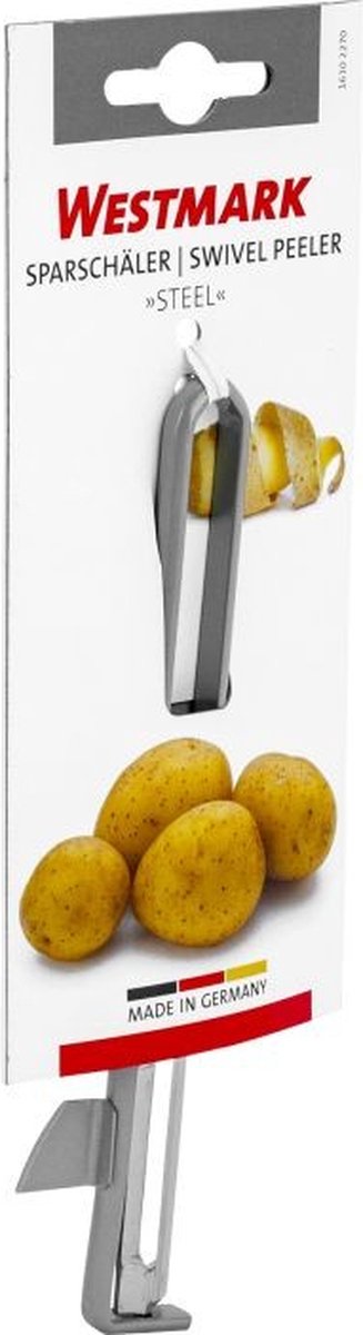 Westmark uniwersalna obieraczka do warzyw obieraczka wahadłowa z nożem, stal, ostrze ze stali nierdzewnej, uchwyt stalowy, powlekany, srebrny, 16102270