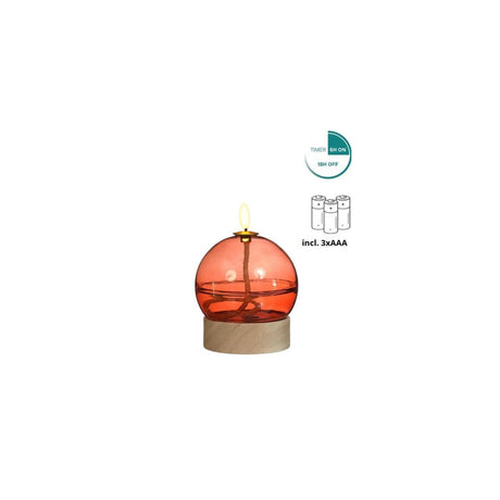 Ideas 4 pory roku lampa naftowa LED mahoniowa z timerem ã˜10xh13,5cm