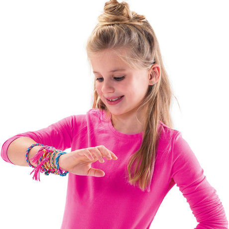 Ses Creative - hobby różowy - bransoletki przyjaźni bff - crafting girls - tworzenie bransoletek - 4 kolory - od 5 lat