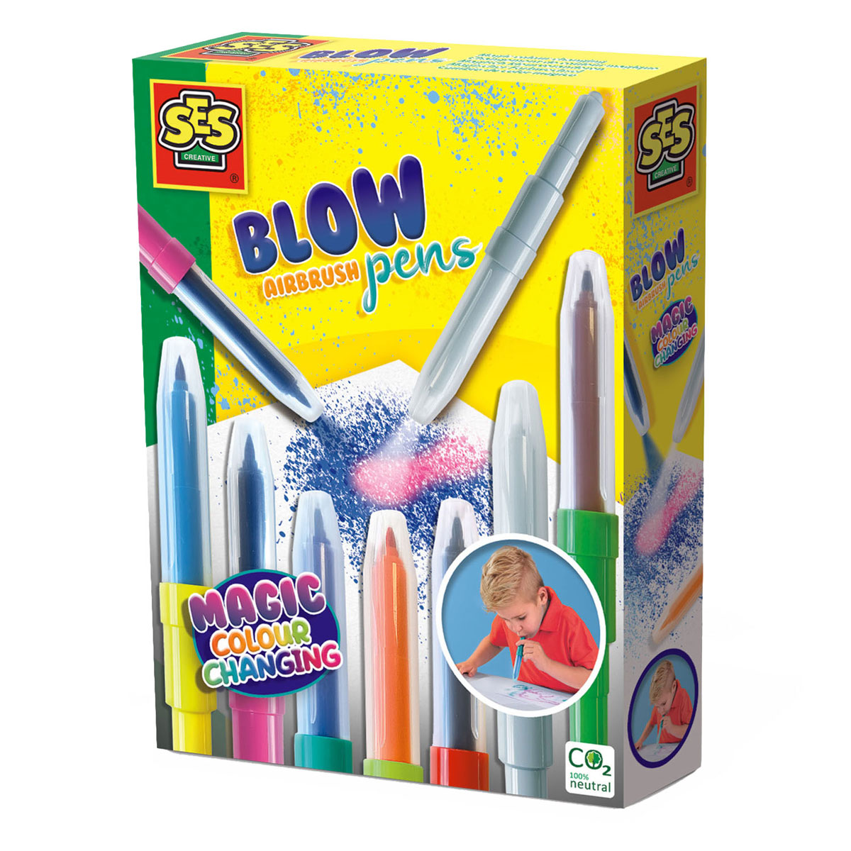 Ses Creative - pisaki dmuchane - magiczna zmiana koloru - pisaki dwukolorowe - łatwo zmywalne - z pisakiem zmieniającym kolor