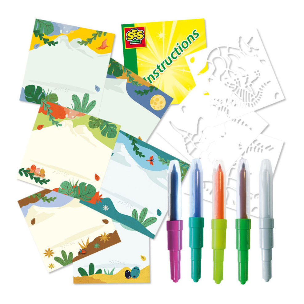 SES Blow Airbrush Pen - Dinos Magical Coloring Change