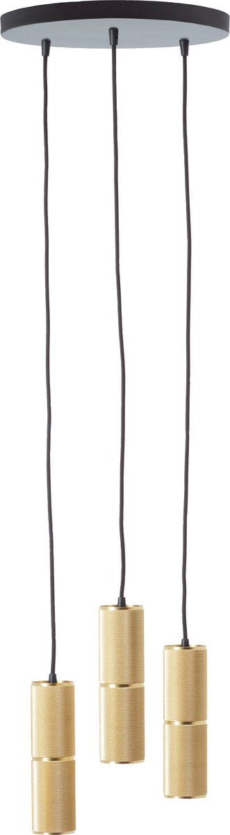 Brilliant Marty - lampa wisząca - 3-punktowa okrągła - LED 3xGU10 - czarne złoto