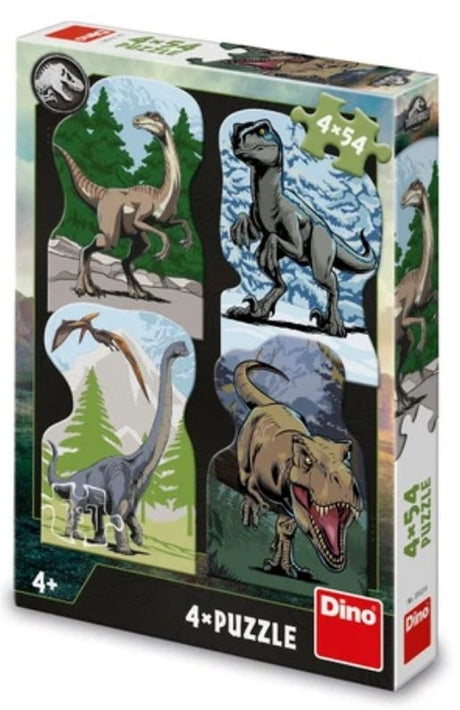 Puzzle dinozaurów Dinotoys 4 x 54 elementy przedstawiające Twojego ulubionego dinozaura