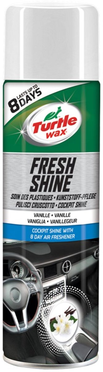Wosk żółwiowy gl Fresh Shine Vanilla - do wszystkich plastikowych elementów wnętrza - ma działanie czyszczące - antystatyczny - nadaje połysk - o pysznym zapachu wanilii - 500ml