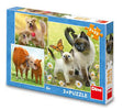 Puzzle dla dzieci Dinotoys Dino z psem, kotem i krowami - 3 x 55 elementów