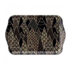 Ambiente dienblad melamine luxury trees zwart 13x21cm