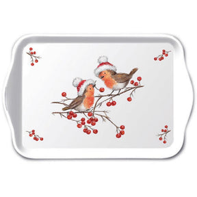 Taca Ambiente z melaminy 13x21cm świąteczne rudziki biała