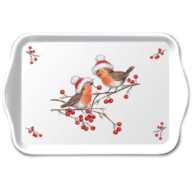 Taca Ambiente z melaminy 13x21cm świąteczne rudziki biała