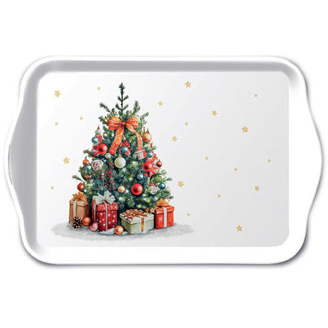 Taca Ambiente z melaminy 13x21cm ozdobiona choinką