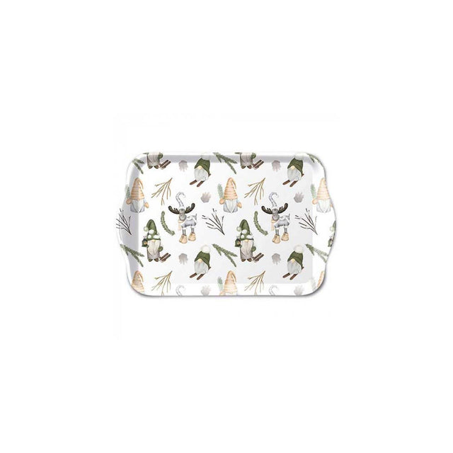 Taca Ambiente z melaminy 13x21cm leśne krasnale biała