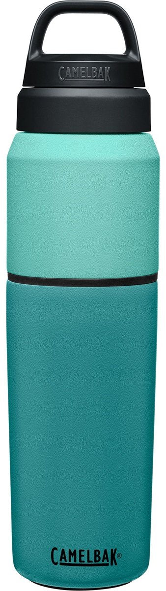 Camelbak multibev próżniowa stal nierdzewna - butelka na wodę z wyjmowanym kubkiem na kawę i herbatę - 650 ml + 500 ml - zielono-zielona (laguna przybrzeżna)