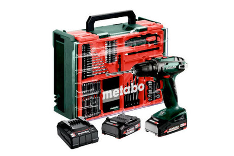 Metabo schroevendraaier bs 18 ingesteld 2x2,0 ah + 74 acc geval