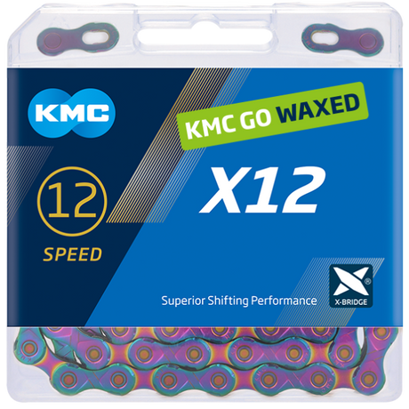 Łańcuch Kmc x12 12v 126l woskowany aurora niebieski