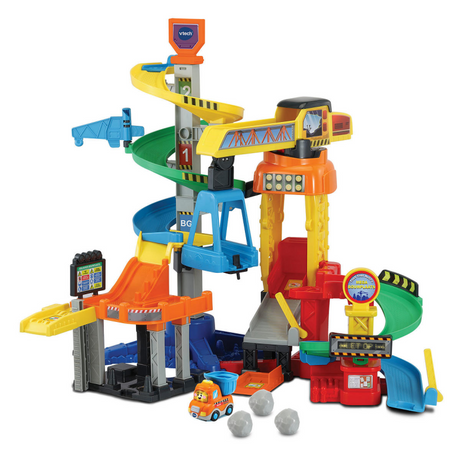 Vtech Toot Toot Cars mega zestaw do zabawy na placu budowy - z samochodzikiem - edukacyjne i interaktywne zabawki dla dzieci - prezent - od 1 do 5 lat