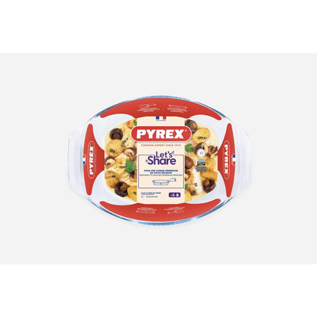 Pyrex nieodparta owalna brytfanna szklana z uchwytem 35 x 24x6 cm 2,8l