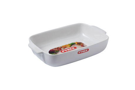 Naczynie do pieczenia sygnowane przez Pyrex 25x19x7cm białe