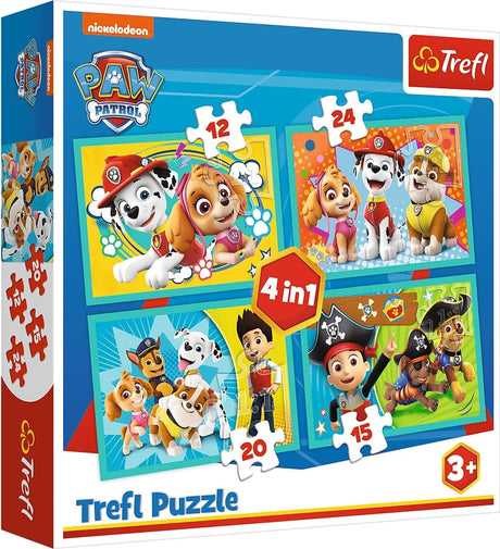 Puzzle 4 w 1 firmy Trefl Psi Patrol - 12 15 20 24 elementy