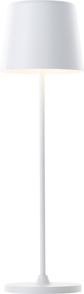 Ładowalna lampa stołowa Brilliant kaami - zewnętrzna - led 2w 3000k - 3 ściemnianie - ip44 - biała