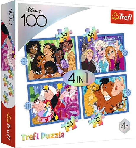 Puzzle Trefl 4w1 - wesoły świat Disneya Disney 100