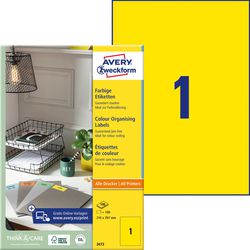 Etykiety o wymiarach 210x297mm w kolorze żółtym