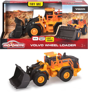 Konstrukcja ładowarki kołowej Volvo Majorette Grand Series, metalowy, lekki i dźwiękowy pojazd zabawkowy o średnicy 21 cm
