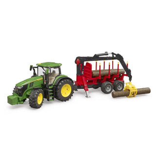 Bruder traktor John Deere 7r 350 z przyczepą drzewną