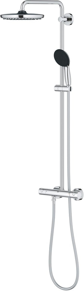 Grohe Vitalio Start System 250 Zestaw prysznicowy ze strumieniem deszczowym Quickfix Start z główką prysznicową i kranem termostatycznym - 2 pozycje - chrom
