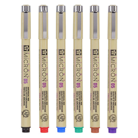 Piórnik Sakura pigma micron 05 w 6 podstawowych kolorach