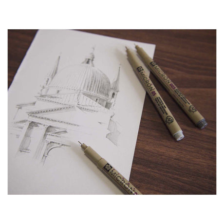 Zestaw cienkopisów Sakura pigma micron 05, 3 pisaki, czarno-szary