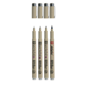 Zestaw cienkopisów Sakura Pigma Micron, 4 rozmiary, kolor jasnoszary