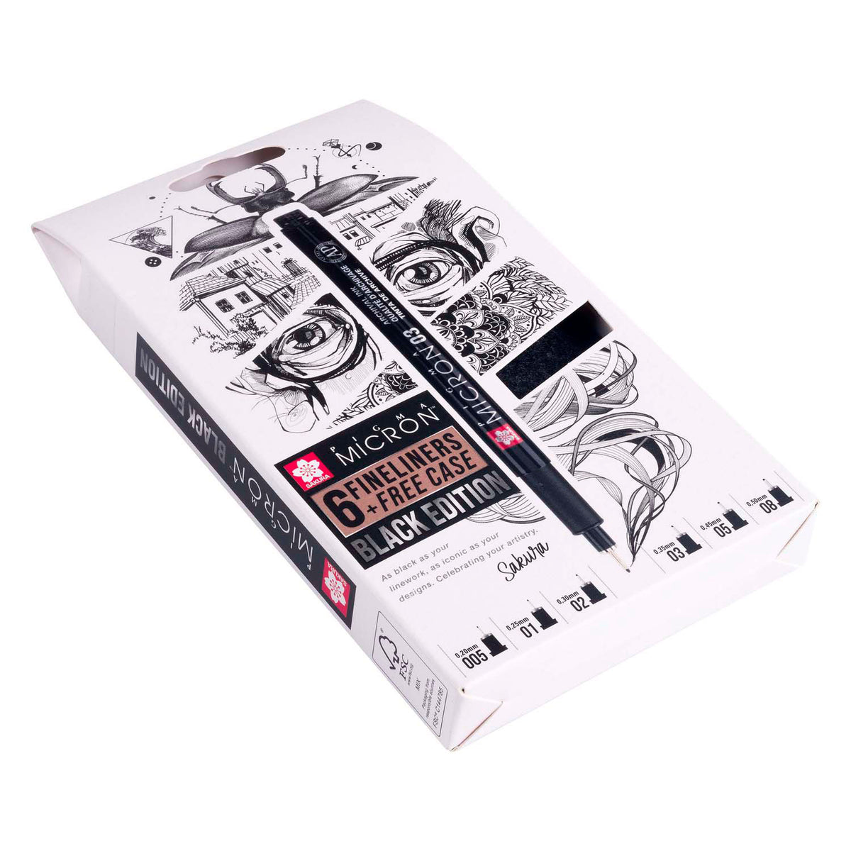 Zestaw Sakura Pigma Micron Black Edition i darmowe etui, 6 szt