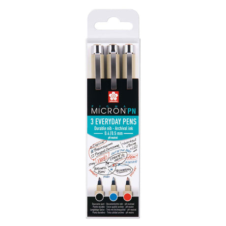 Zestaw biurowy Sakura Pigma Micron pn, 3 kolory