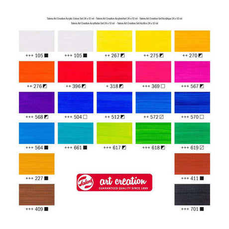 Zestaw farb akrylowych Talens do tworzenia dzieł sztuki | 24 x 12ml
