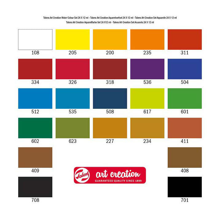 Zestaw farb akwarelowych Talens Art Creation 24 x 12 ml