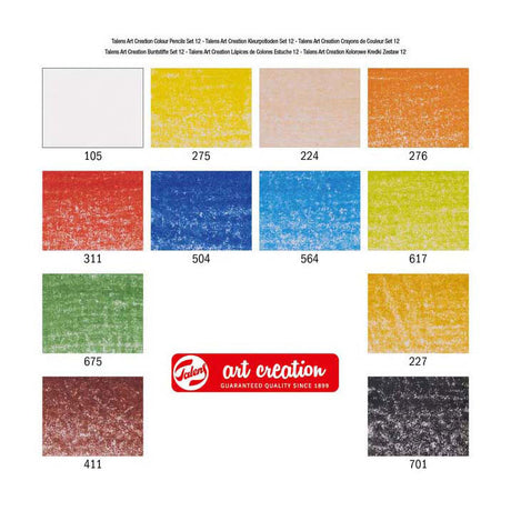 Zestaw 12 kolorowych kredek Talens Art Creation
