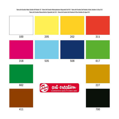 Zestaw 12 rozpuszczalnych w wodzie pasteli olejnych Talens Art Creation