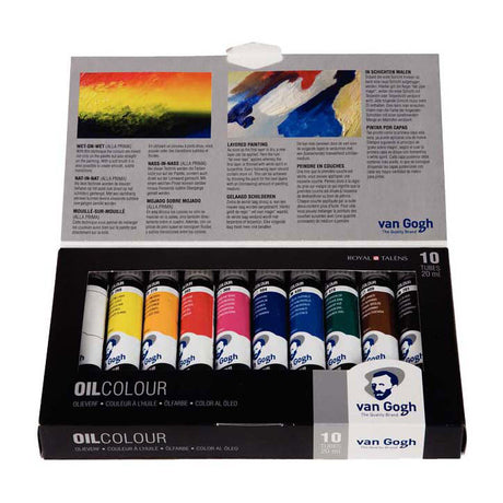 Podstawowy zestaw farb olejnych Bruynzeel van Gogh z 10 kolorami w tubkach 20ml
