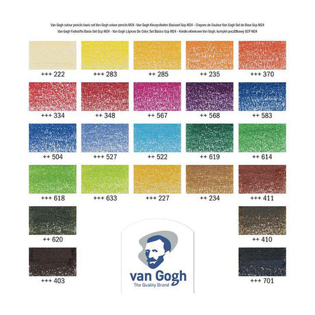 Podstawowy zestaw kredek Bruynzeel van Gogh w 24 kolorach