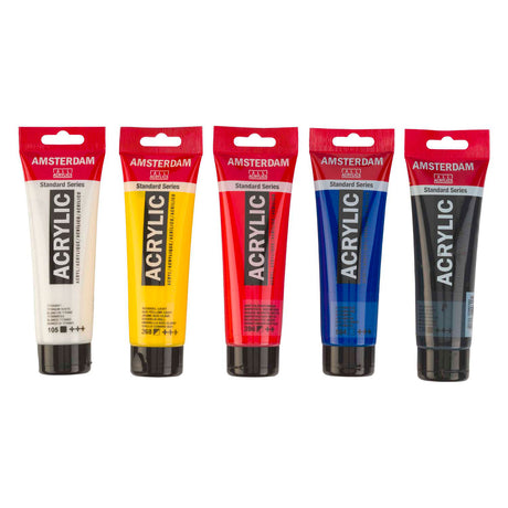 Zestaw do mieszania farb akrylowych Bruynzeel Amsterdam seria standardowa 120ml, 5 szt.