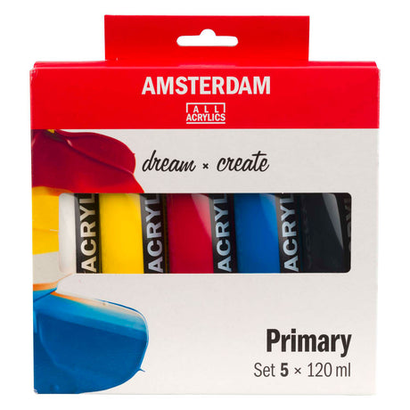 Zestaw podstawowy farb akrylowych Bruynzeel amsterdam standard series 120ml, 5 szt.