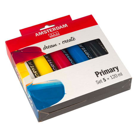 Zestaw podstawowy farb akrylowych Bruynzeel amsterdam standard series 120ml, 5 szt.