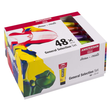 Zestaw farb akrylowych Bruynzeel amsterdam standard series 20ml, 48szt.