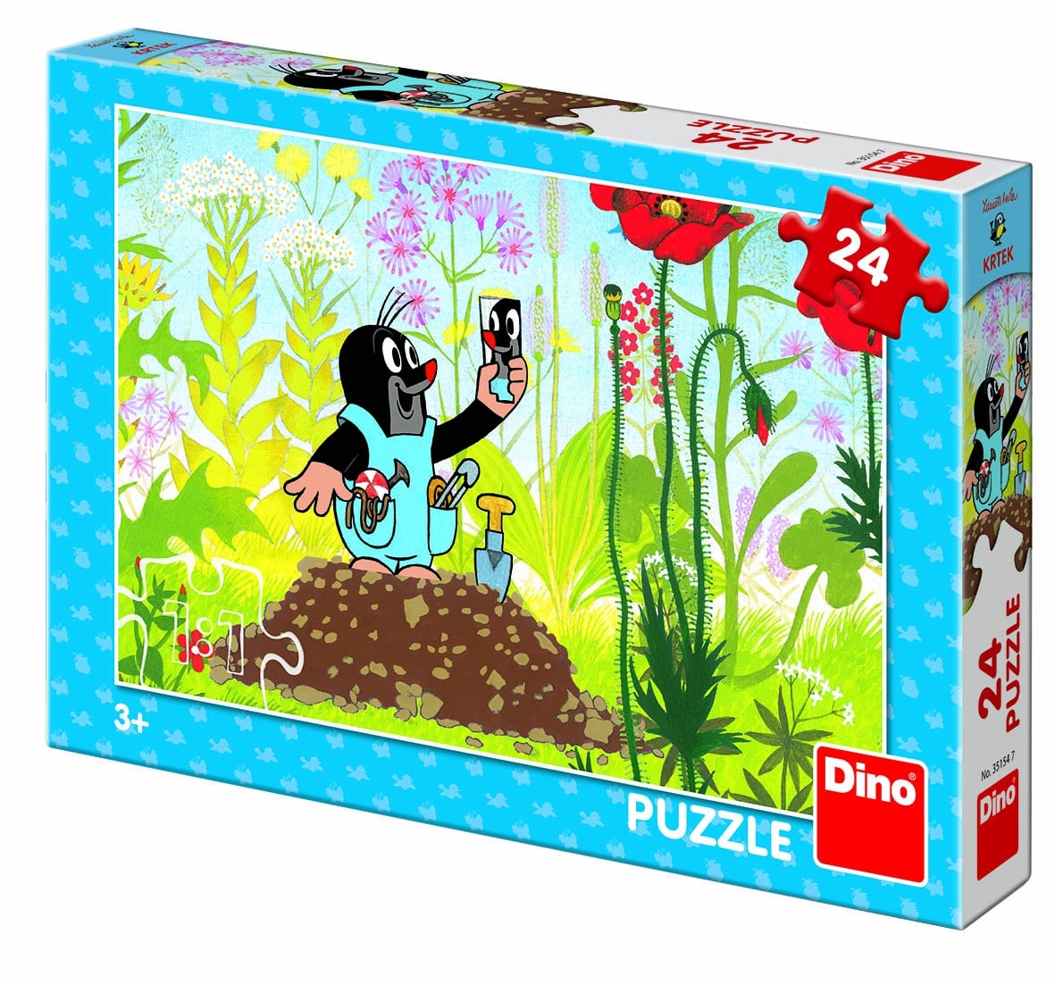Puzzle Dinotoys - Kret w ogrodzie - 24 elementy