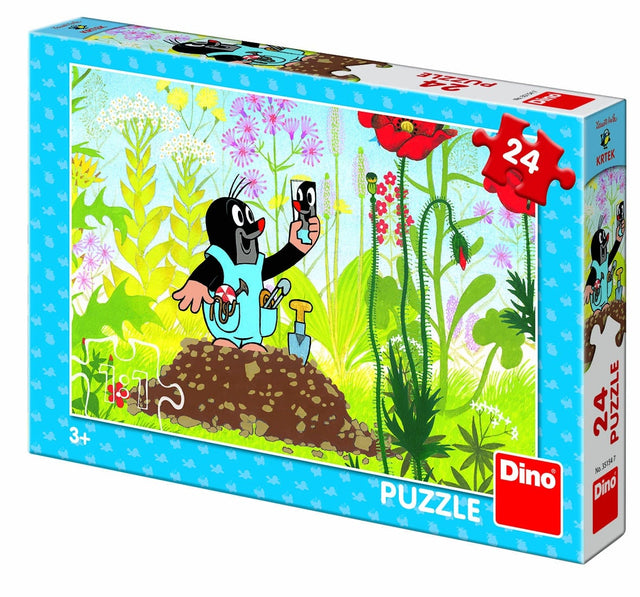 Puzzle Dinotoys - Kret w ogrodzie - 24 elementy