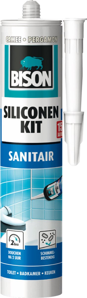 Bison Uszczelniacz silikonowy Cameo tuba 300 ml - uszczelniacz wodoodporny, uszczelnienie sanitarne, niewrażliwy na pleśń, trwały kolor, trwale elastyczny, łatwy w aplikacji